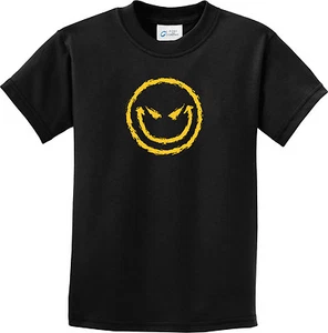 Kids Halloween Evil Smiley Face T-Shirt - Picture 1 of 21