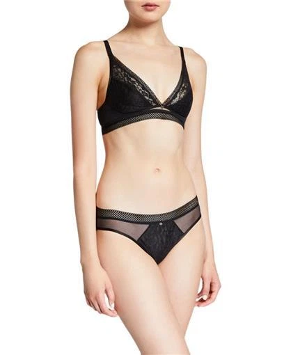 NEW Chantelle Spirit Lace-Trim Bralette 11A8 M Black #84629 - Image 1 of 1