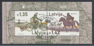 LETONIA BLOQUE 47 - EUROPA CEPT 2020 RUTAS POSTALES HISTÓRICAS matasellado - Imagen 1 de 1