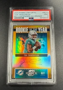 TUA TAGOVAILOA 2020 PANINI CONTENDERS OPTIC ORANGE PRIZM AUTO ROOKIE /50 PSA 9 - Picture 1 of 6