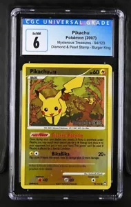 CGC 6 Pikachu Mysterious Treasures - D&P Burger King! RARE! - Picture 1 of 2