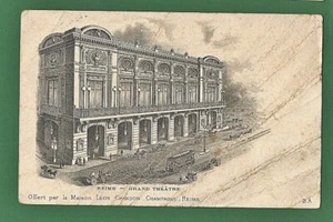 11 214 AK Reims Theater,Champagne Werbung,Rückseite Cocnac Keller (Frankreich) - Bild 1 von 2