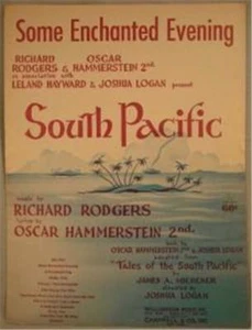 Vintage Sheet Music Some Enchanted Evening Rogers & Hammerstein South Pacific - Picture 1 of 3