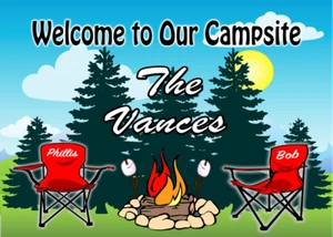 Camping Sign- Welcome to Our Campsite Camper Change Chair Color - Picture 1 of 1