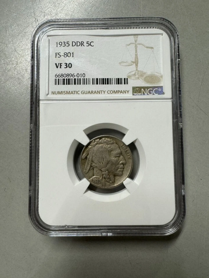 1935 Buffalo Nickel DDR FS-801 VF30 NGC - Image 1 of 4