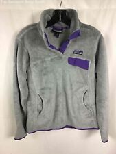 Women's Patagonia Pull Over Fleece Sweater Jacket Grey/Purple- Size M