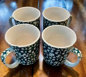Folk Craft Moose Country Coffee Mugs Cups Green Sponge Set of 4 by Tienshan - Picture 1 of 9