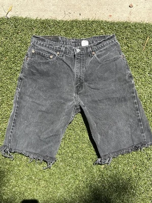 Vintage Levis 505 Black Cutoff Shorts 33 - Image 1 of 4