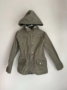 Gap Kids Girls 6-7 Small Green Hooded Khaki Lightweight Utility Jacket Army - Picture 1 of 3
