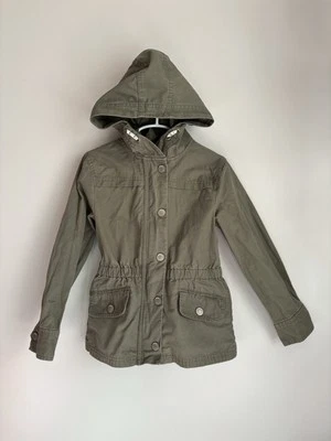 Gap Kids Girls 6-7 Small Green Hooded Khaki Lightweight Utility Jacket Army - Image 1 of 3
