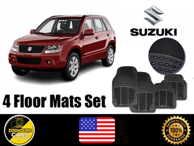 Juego de 4 alfombrillas de goma negras antideslizantes resistentes impermeables para todos Suzuki Foto 1 de 4