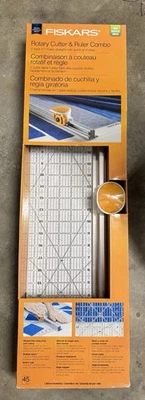 Fiskars Rotary Cutter & Ruler Combo 6"X24" New Lined Mistake Free Measuring - Image 1 of 2