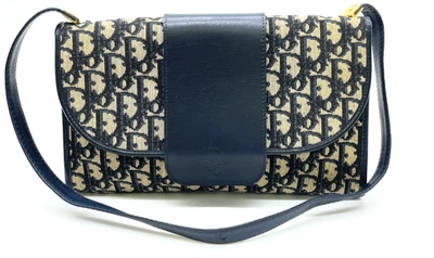 Auténtico Bolso de Hombro Christian Dior Modelo Exclusivo Trotter Lona Azul Marino NS110533 Foto 1 de 4