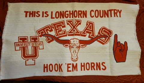 Longhorns Hook'Em 24"x43” Stadium Rug Mat Tapestry Banner Vintage Décor Cover