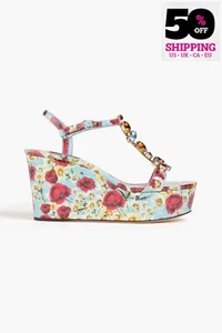 UVP778€ DOLCE & GABBANA Leder Plateau Sandalen US7 UK4 EU37 Made in Italy - Bild 1 von 10