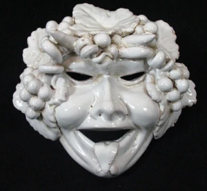 Bacchus Mythical Italy Mask TERRACOTTA SCULTURA ART Ceramiche Artistiche Katia - Picture 1 of 7