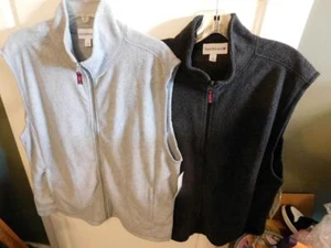 Two Saddlebred Fleece Vests NEW WITH TAGS Size Large Light & Dark Gray - Picture 1 of 1