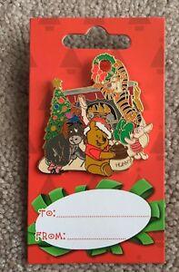 Disney Winnie the Pooh Happy Holidays Christmas Eeyore Piglet Tigger Pin NEW