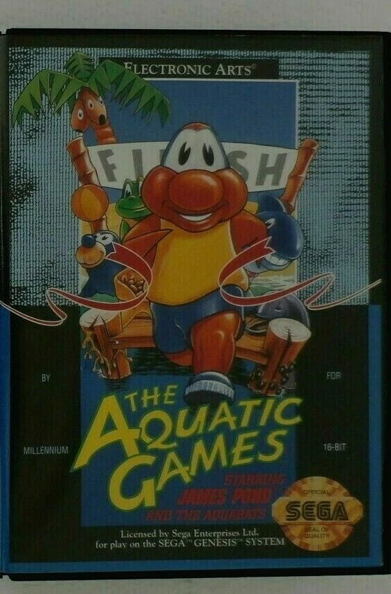 AQUATIC GAMES STARRING JAMES POND for SEGA GENESIS RARE & HARD TO FIND - Image 1 of 1