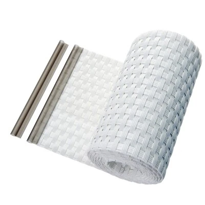 Strisce oscuranti per recinzione in rattan HaGa® bianco 255 cm x 19 cm