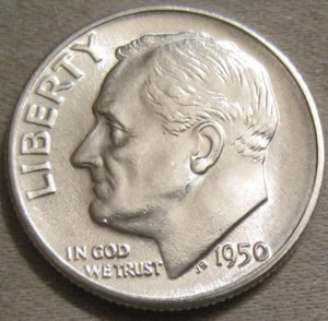 SELLING AS SHOWN - 1950 P UNCIRCULATED ROOSEVELT DIME *** 90% SILVER *** 535 - Picture 1 of 6