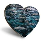 Heart MDF Coasters - Fish School Ocean Sea Nature  #2038