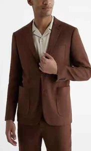 NEW Express Extra Slim Brown Wool/Linen-Blend Suit Jacket 42S - Picture 1 of 9
