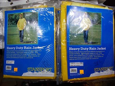 New Stansport Heavy Duty PVC HOODED Rain Jacket Size XXL, XX-Large - Image 1 of 3