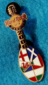 GUITARRA CARDIFF GALES 6 NACIONES BANDERAS RUGBY UNION BALL 2006 Hard Rock Café PIN - Imagen 1 de 1