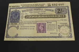 GREAT BRITAIN BRITISH POSTAL ORDER 2 SHILLINGS - 1953 GEORGE VI - Picture 1 of 2