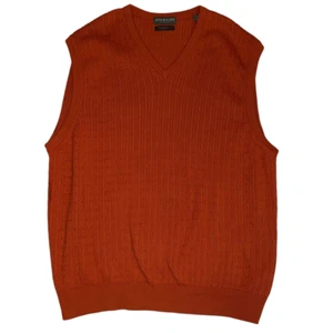 LYLE & SCOTT 100% Combed Cotton Orange Sweater Vest Size L - Picture 1 of 8