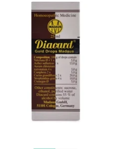ADEL Homoeopathic Madaus Diacard Gold Drops(25ml) Heart Tonic,Anxiety,Heart Pain - Picture 1 of 1