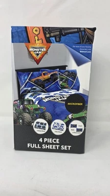 Monster Jam 4 Piece Full Sheet Set Grace Digger Monster Truck - Image 1 of 3