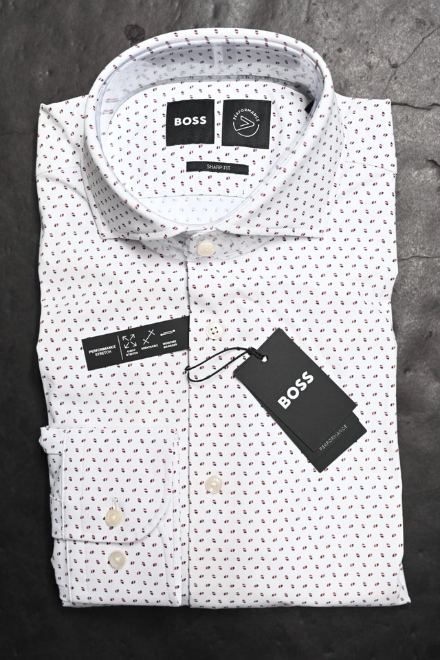 Camicia Slim Performance Stretch Hugo Boss Uomo MAX Travel Fresh 38 15 32/33 - Immagine 1 di 4