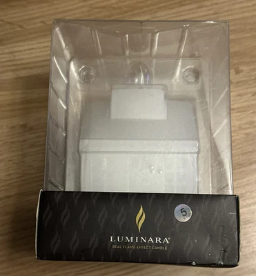 Luminara Real Flame Effect Candle House Shaped 3" x 4.3" White Unscented *NEW - Image 1 of 4