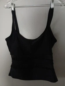 Ann Cole Cropped Tankini Top Black Siz 8 - Picture 1 of 6