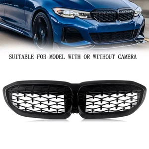 Parrilla delantera de diamante para BMW G20 320i M340i 2019-2022 negra brillante - Imagen 1 de 14
