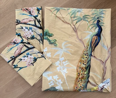 Williams Sonoma PAINTED PEACOCK Full Queen Duvet & Two Standard Pillow Shams EUC - Image 1 of 4