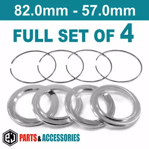 82.0-57.0 Spigot Rings Hub Rings FULL SET aluminium spacers rings for BBS wheels - Picture 1 of 6
