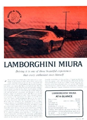 1968 Lamborghini Miura Original Car Review Report Print Article PE20 - Image 1 of 3