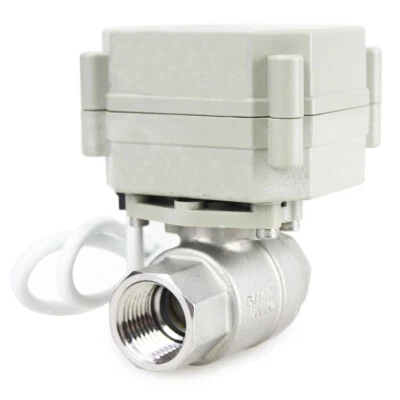 1/2" Stainless Steel Motorized Electric Ball Valve 12V/24VAC DC 5 Wires Position - Image 1 of 4