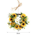 Artificial Yellow Sunflower Wreath Decorative Front Door Farmhouse Festival Gift
