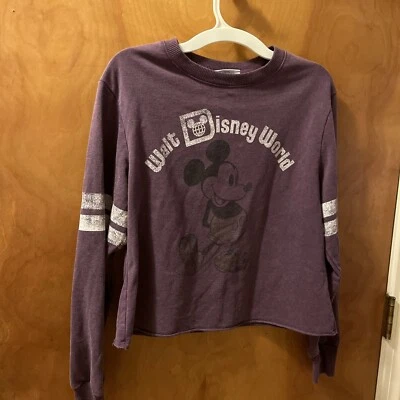 Moletom feminino XS Disney Parks manga longa roxo sólido Disney Mickey Mouse - Imagem 1 de 4