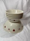 Lot Of 9, 8 Corelle Hometown Cereal/Soup Bowls & 1 Serving BowlHearts & Cherries