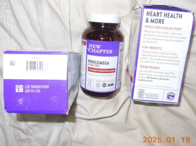 120瓶新章WholeMega鱼油软胶囊密封瓶x01/2025 — 第 1/4 张图片