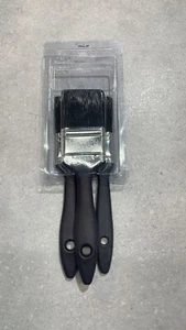 3 Piece Paint Brush Set with Black Handles for Home Wall and Art Projects - Picture 1 of 5