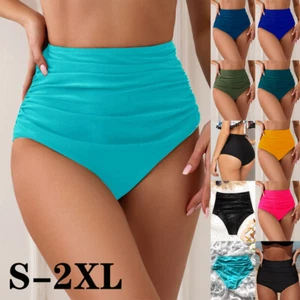 Women High Waisted Bikini Bottoms Swim Briefs Beach Shorts Boardshorts Swimwear - Picture 1 of 41