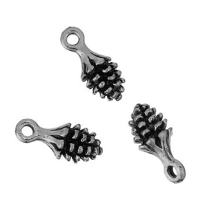 10 Tannenzapfen Antik Silber Perlen Charms 14x6mm - Bild 1 von 3