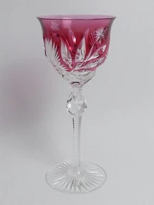 VIDRIO CORVEJÓN CRISTAL DESTELLADO Y ARÁNDANO CORTE BOHEMIO - Imagen 1 de 4