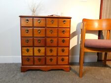 Vtg 1970's Solid Cherry Spice Apothecary Chest 10 Drawers Cupboard Cabinet